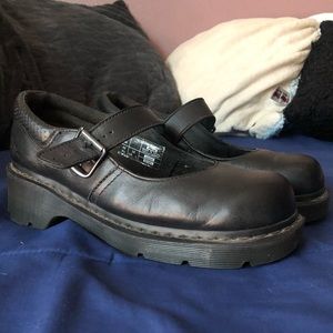 DR MARTENS ANNALISA Black Buckle Mary Janes (10W)